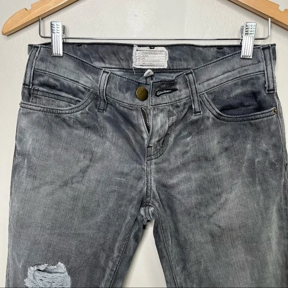 Current/Elliot The Skinny Bleach Out Destroy Jean Capri Ankle Cropped Size 25 - Picture 2 of 9